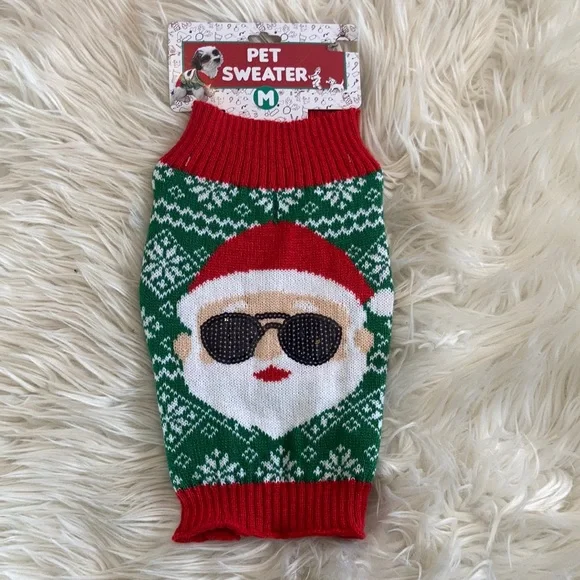 holiday Christmas sweater cool sunglasses Santa ugly Christmas sweater dog cat - Picture 4 of 17